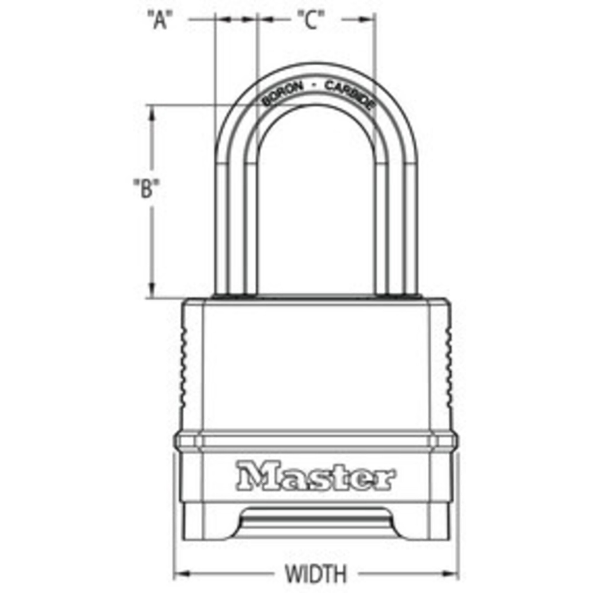 Master Lock Padlock Magnum Heavy Duty 2-1/4" x 3/8" Diameter x 1-1/2" Outdoor Combination Lock, Boron Steel, with Key, 1 Pack M175XDLFCCSEN